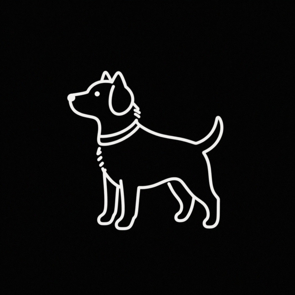 Minimalist single-line dog outline tattoo with elegant curves